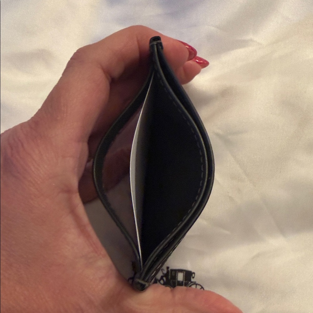 🖤Coach NWT Charcoal Gray and Metallic Gold Signature Jacquard credit Card Holder - Picture 6 of 7